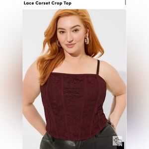 Torrid Burgundy Lace Crop Top
